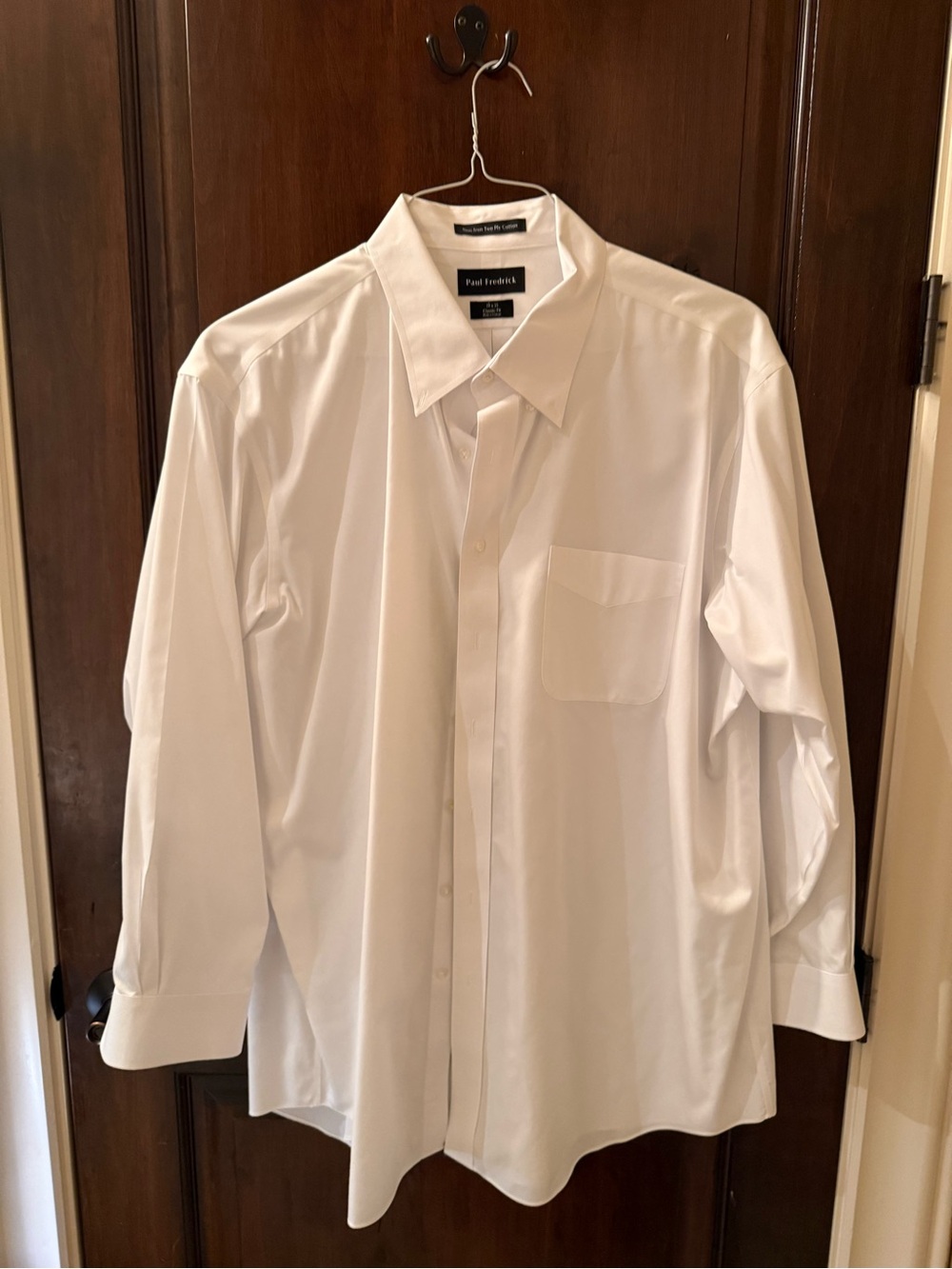 Paul Fredrick White Men's Long-Sleeve Dress Shirt